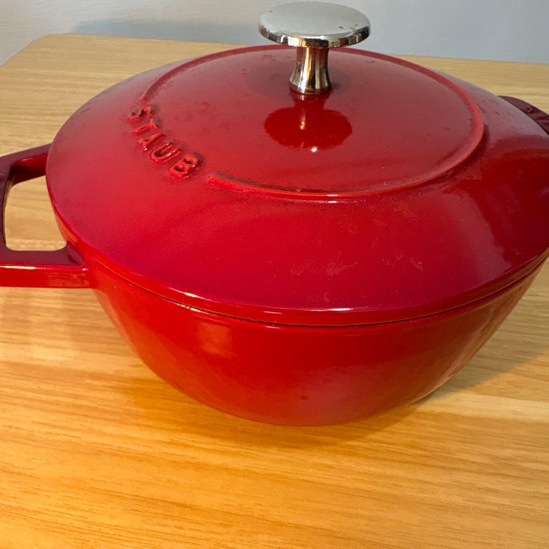 STAUB 赤 両手鍋 約20cm