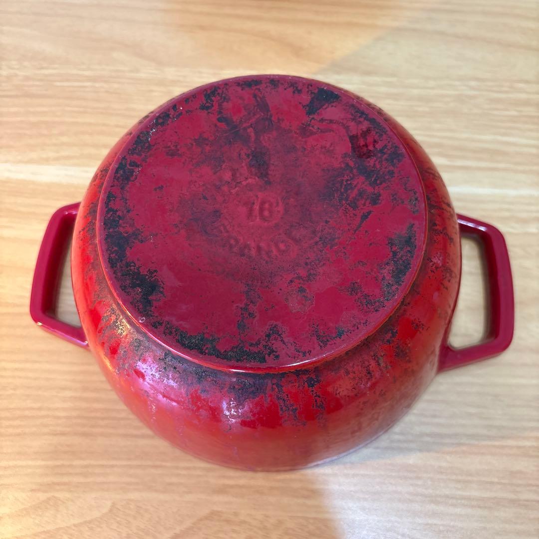 STAUB 赤 両手鍋 約20cm