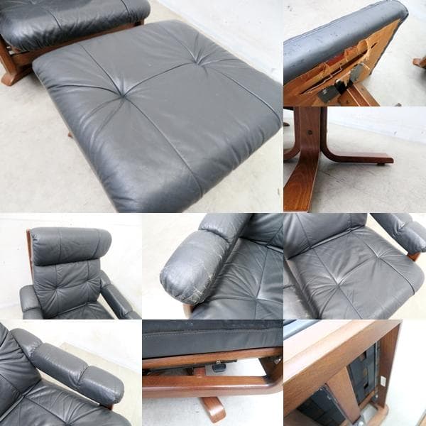 本革■冨士ファニチャ■リクライナー&オットマン■パーソナルチェア■北欧モダン■