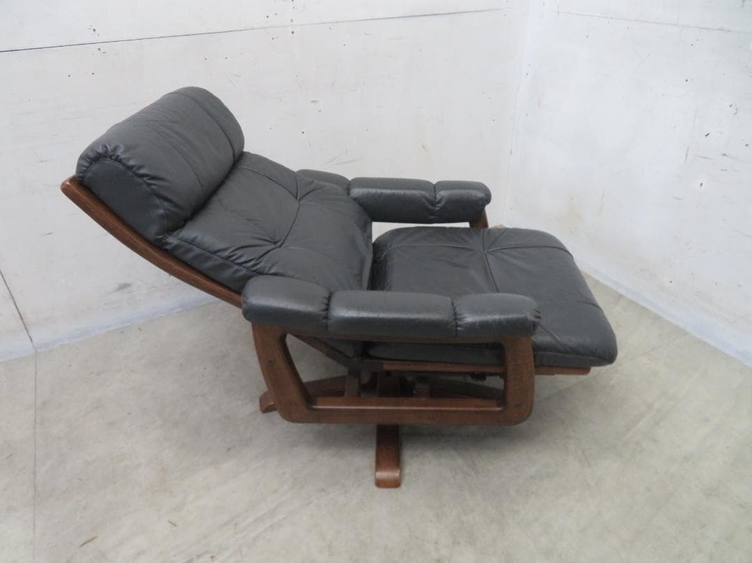 本革■冨士ファニチャ■リクライナー&オットマン■パーソナルチェア■北欧モダン■