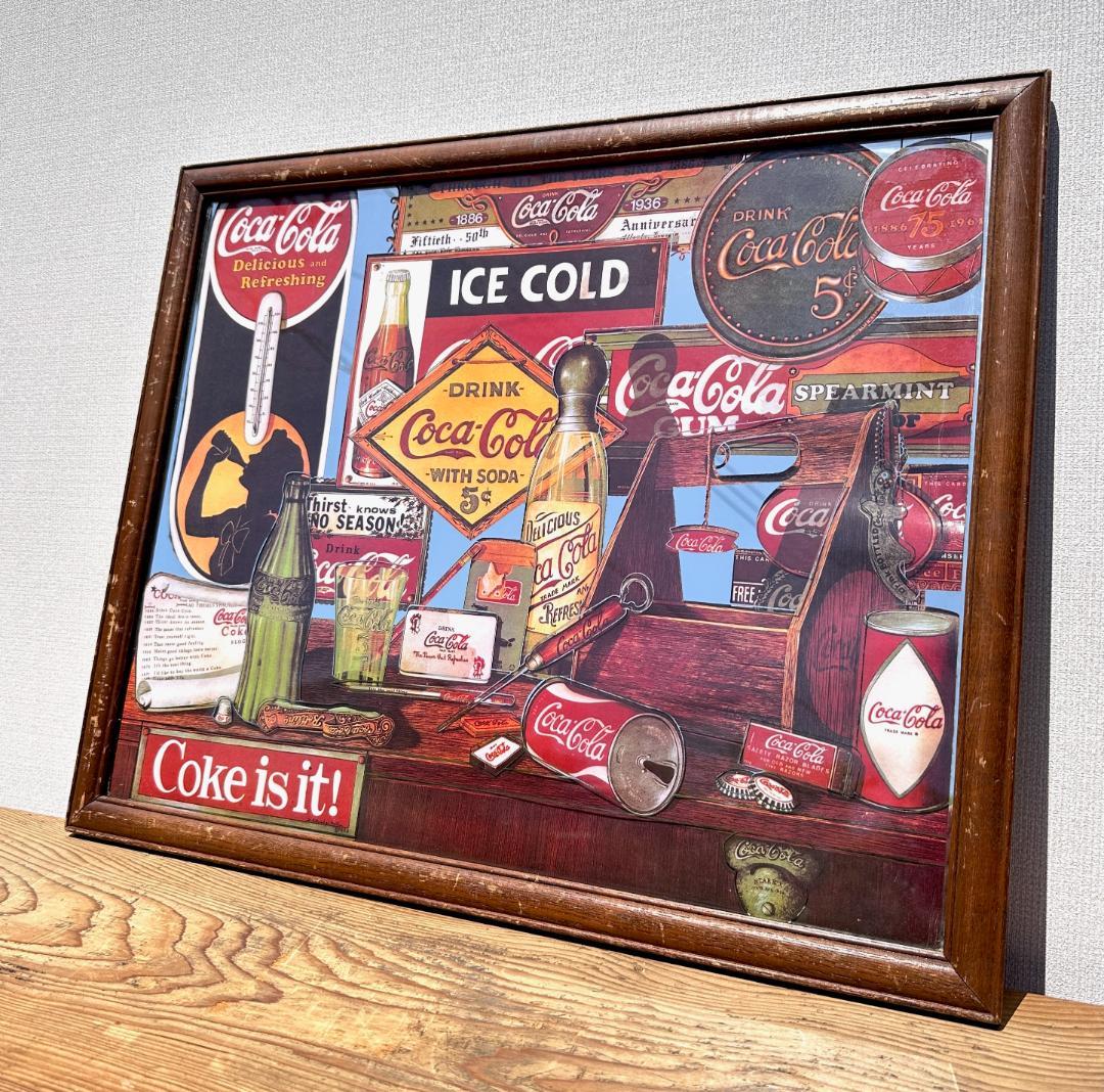 超貴重！　ビンテージ　'80s　Coca-Cola　コカコーラ　パブミラー