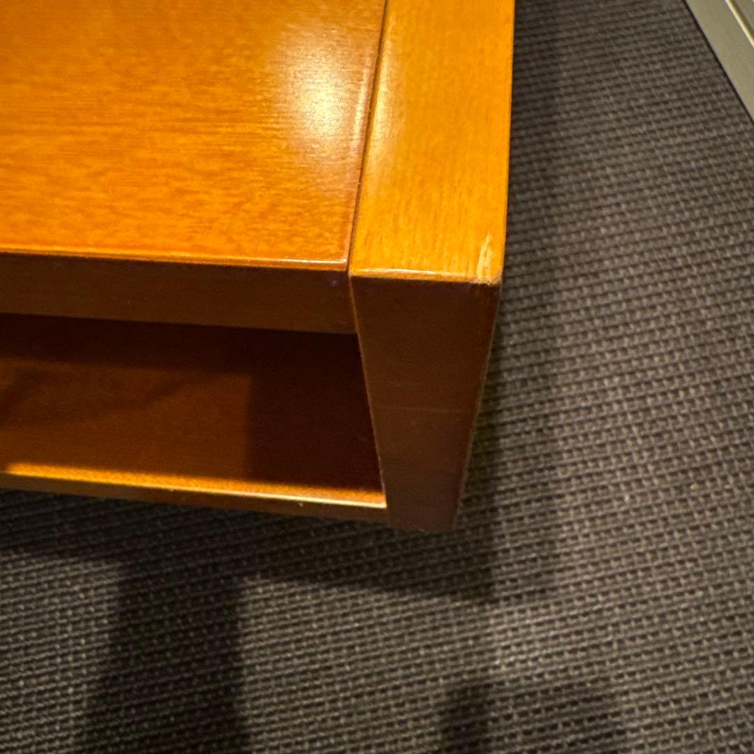 木目調 ガラス天板 センターテーブル