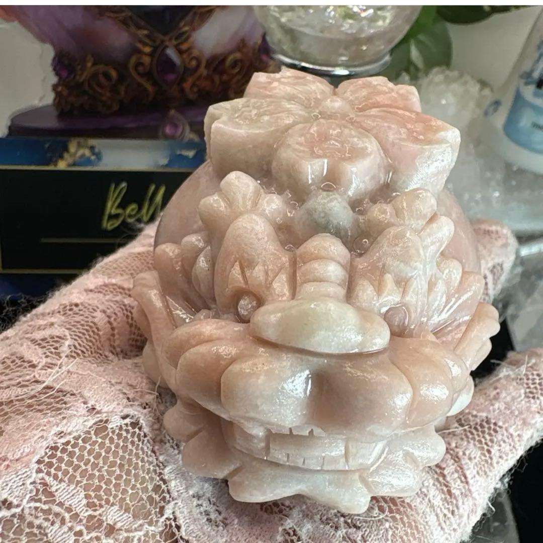 ピンクオパール龍亀♡桜♡♡No.2207