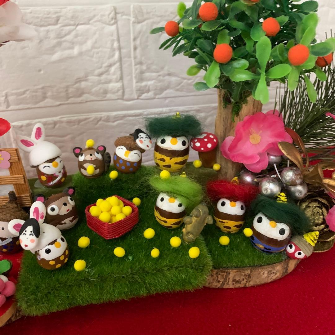 どんぐりアート♡鬼は外〜福は内3個セット➕αオブジェ 節分オブジェ