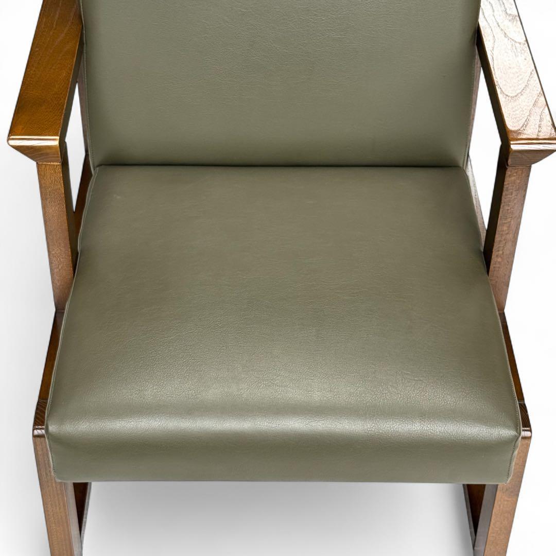 HIDA 飛騨産業 肘付き 椅子 アームチェア 1人掛けソファ 昭和レトロ 1