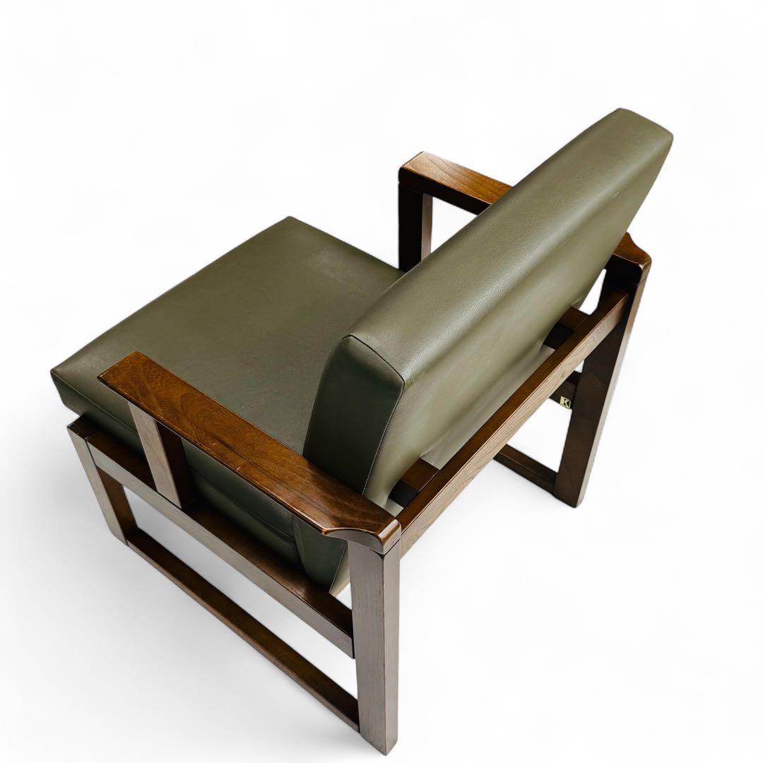 HIDA 飛騨産業 肘付き 椅子 アームチェア 1人掛けソファ 昭和レトロ 1