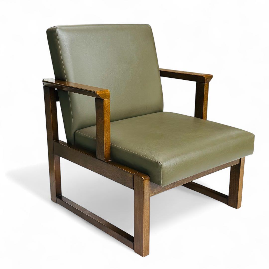 HIDA 飛騨産業 肘付き 椅子 アームチェア 1人掛けソファ 昭和レトロ 1