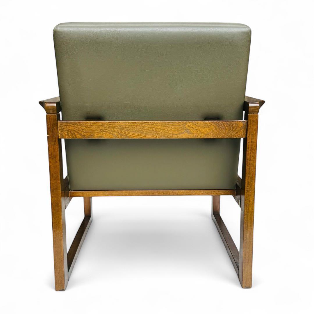 HIDA 飛騨産業 肘付き 椅子 アームチェア 1人掛けソファ 昭和レトロ 1