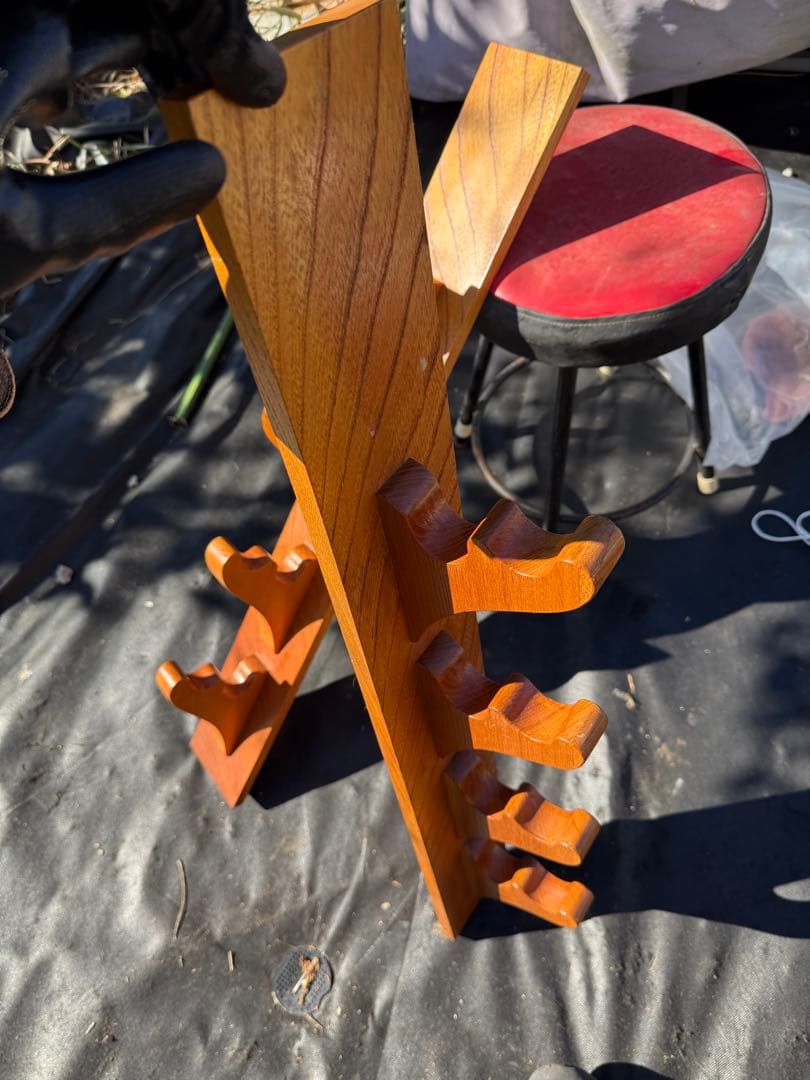 木製 壁掛けディスプレイラック 上下2枚セット 無垢材 ヴィンテージ調