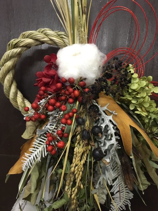 39.しめ縄 正月飾り 注連縄 松飾り クリスマス リース スワッグ ドライフラ