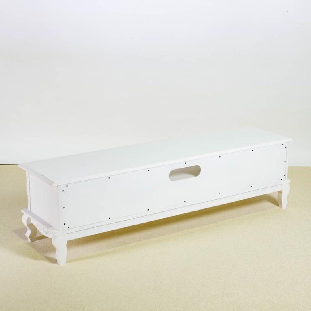 H新品 アンティーク調 テレビボード テレビ台 ホワイト ローボード 白 ラック