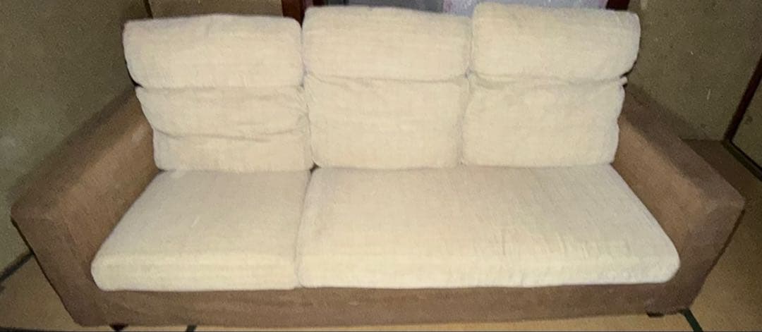 ベージュ ファブリック ソファ2.3人掛け