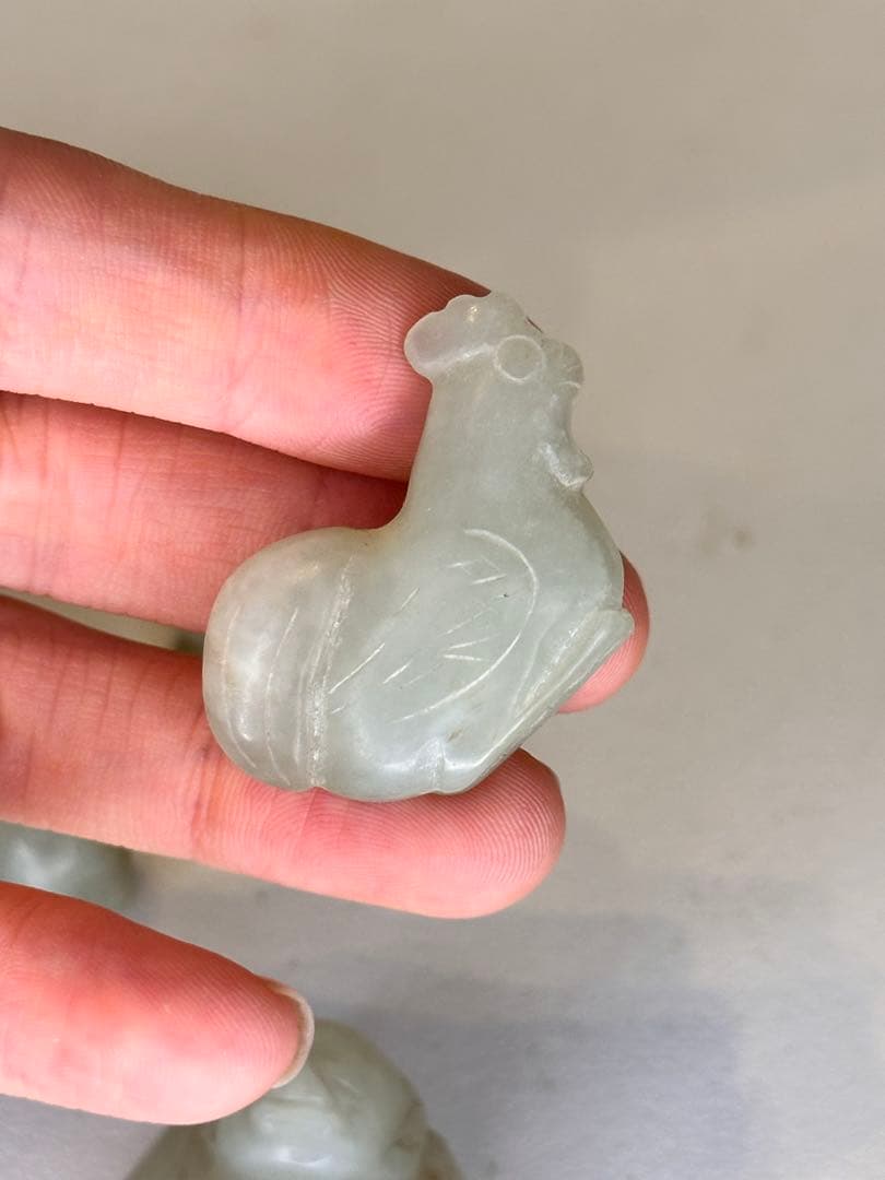 清時代 白玉製 生肖・干支小品 仏像小件 有孔 吊り飾り・置物 中国