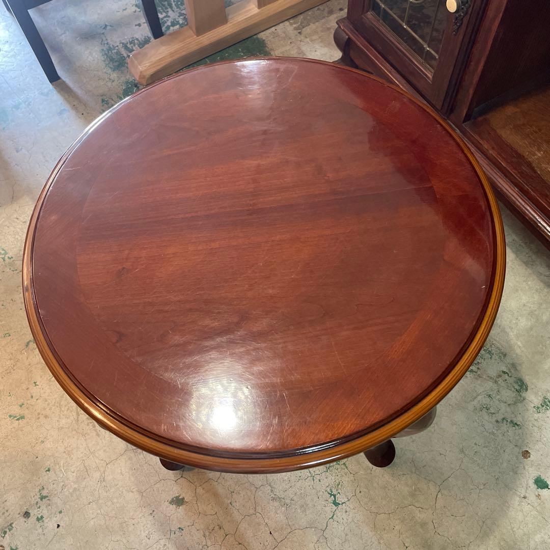 アメリカ製アンティーク調 猫脚丸型コーヒーテーブル