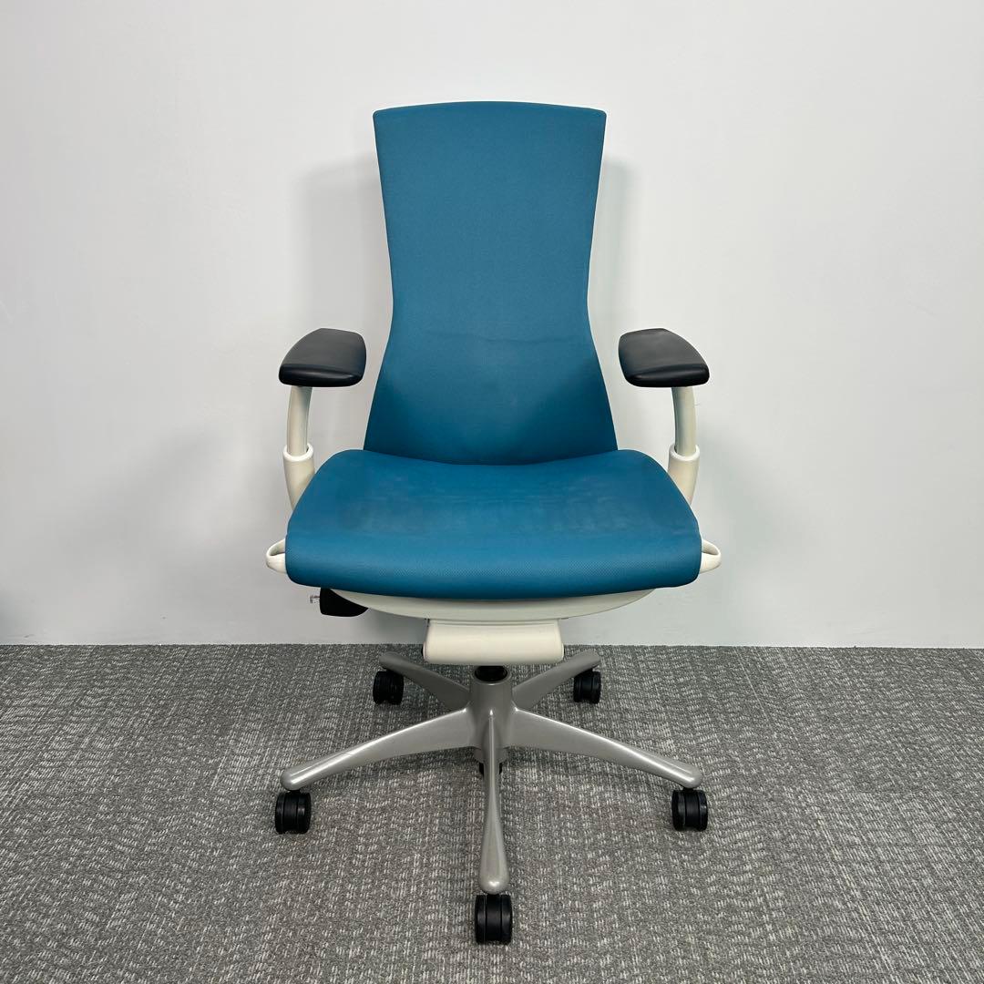 J エンボディチェア ハーマンミラー ホワイト Embody ブルー系