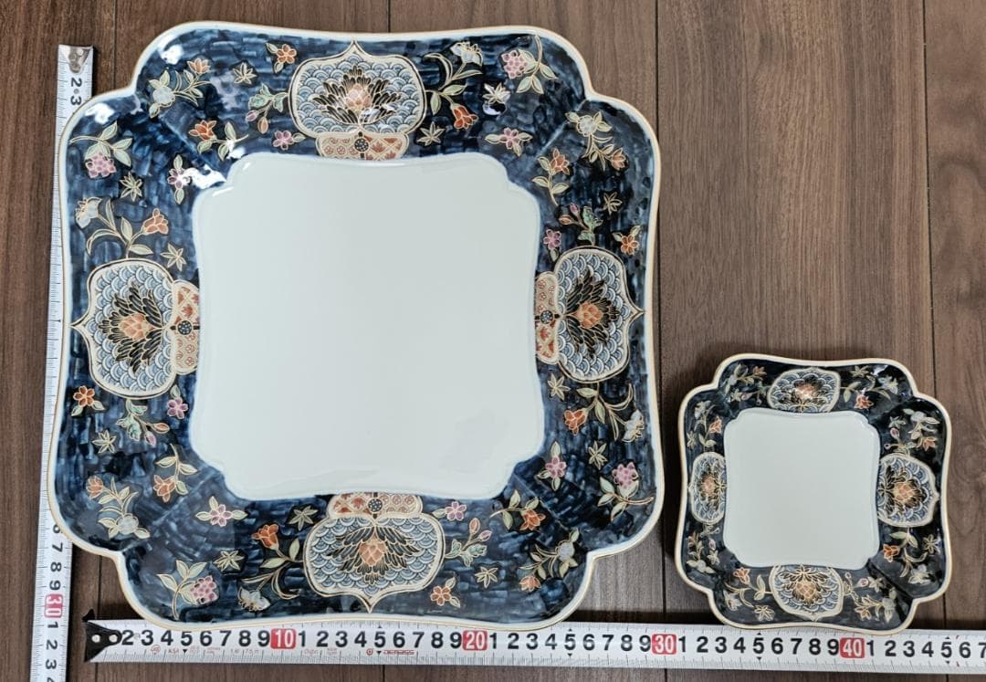 有田焼（賞美堂）　花柄の陶磁器皿6点セット