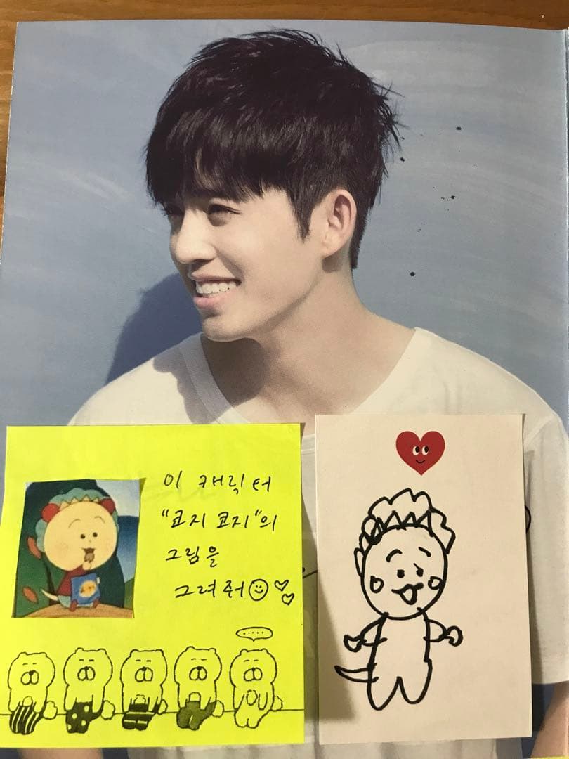 エスクプス スンチョル 直筆サイン・絵 3枚 ポストイット SEVENTEEN