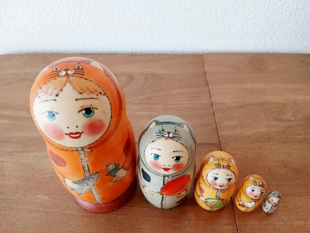 【LYH222】北欧ロシア雑貨 リューバ作 マトリョーシカ　宇宙開発