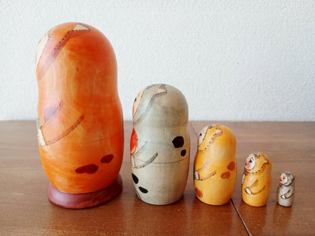 【LYH222】北欧ロシア雑貨 リューバ作 マトリョーシカ　宇宙開発