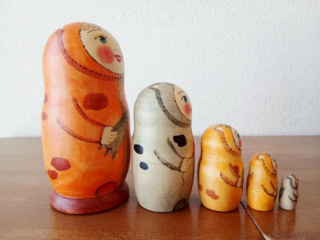 【LYH222】北欧ロシア雑貨 リューバ作 マトリョーシカ　宇宙開発