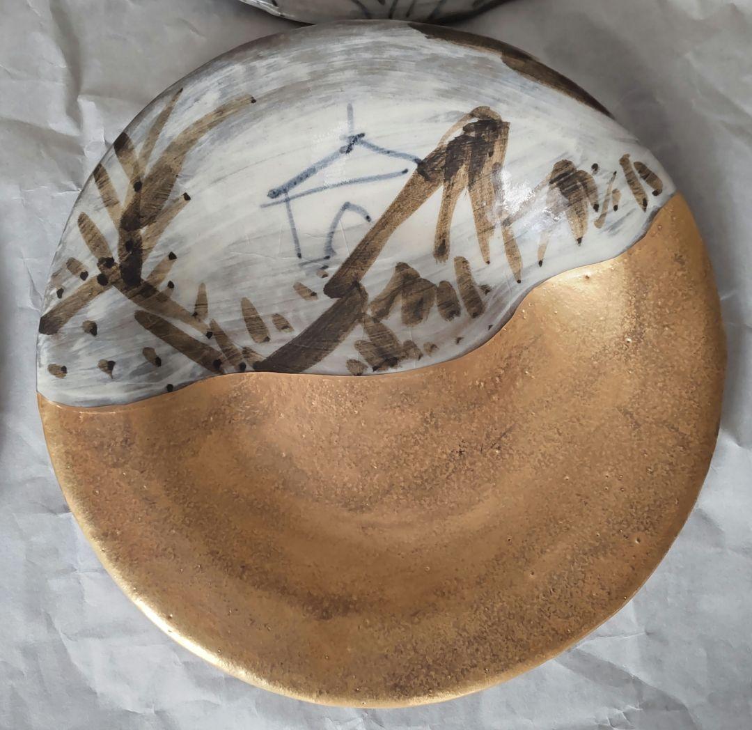 美濃焼　蔵珍窯　【魯山人写し】　金彩絵皿5枚