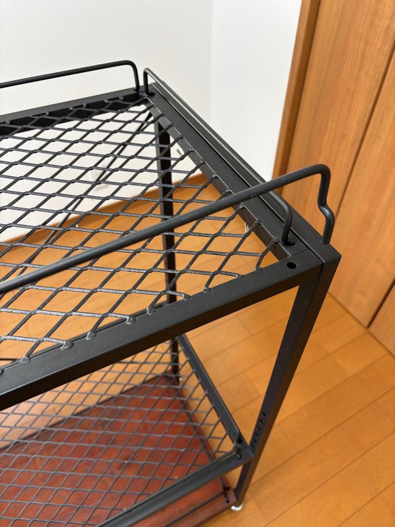 メタルラック キャスター付き 3段 黒　植物育成棚 ※直接受け渡しのみ