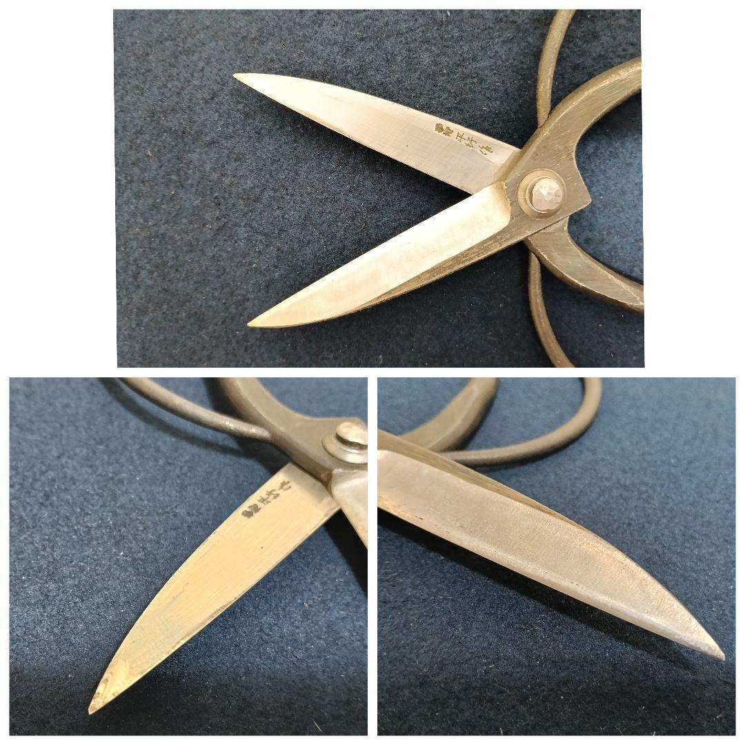 AJ67 平行作 植木鋏 手打ち 三寸五分 安来銅 青紙 桜木箱 未使用