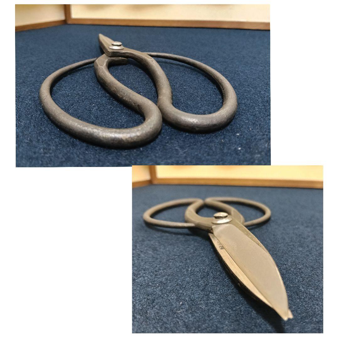 AJ67 平行作 植木鋏 手打ち 三寸五分 安来銅 青紙 桜木箱 未使用