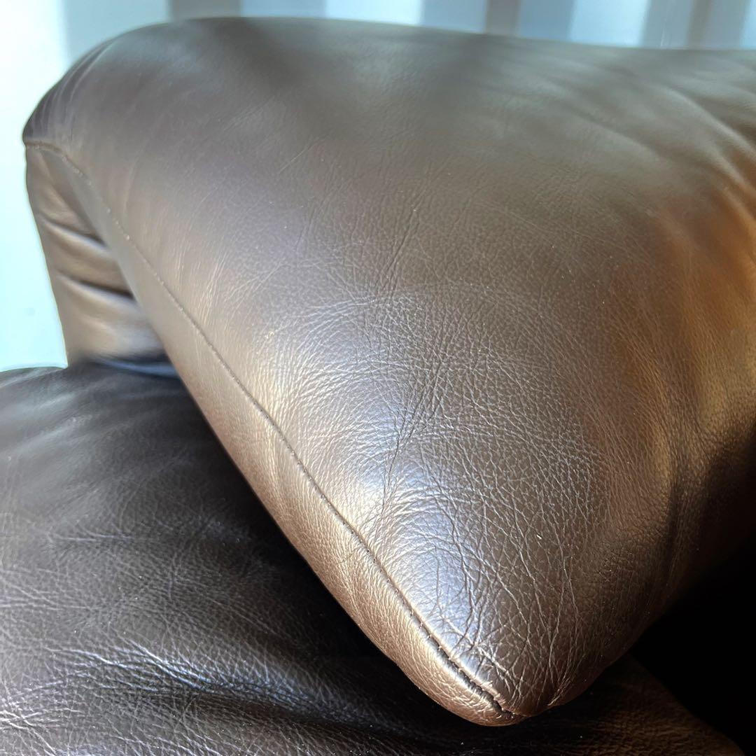 取付無料！カッシーナ マラルンガ ダークブラウン本革シングルソファ✨