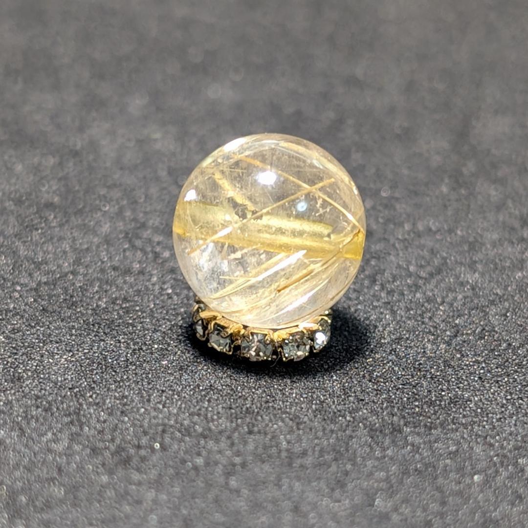 一点物【針の入り方が美しい】タイチンルチル 10ミリ 粒売り 貫通穴あり