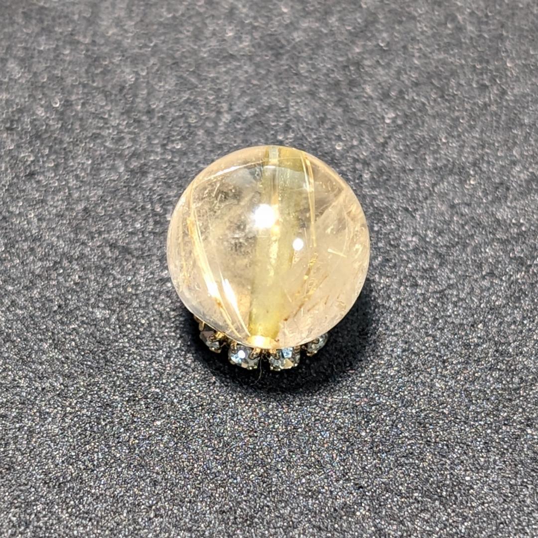 一点物【針の入り方が美しい】タイチンルチル 10ミリ 粒売り 貫通穴あり