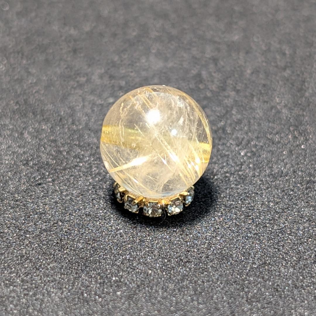 一点物【針の入り方が美しい】タイチンルチル 10ミリ 粒売り 貫通穴あり