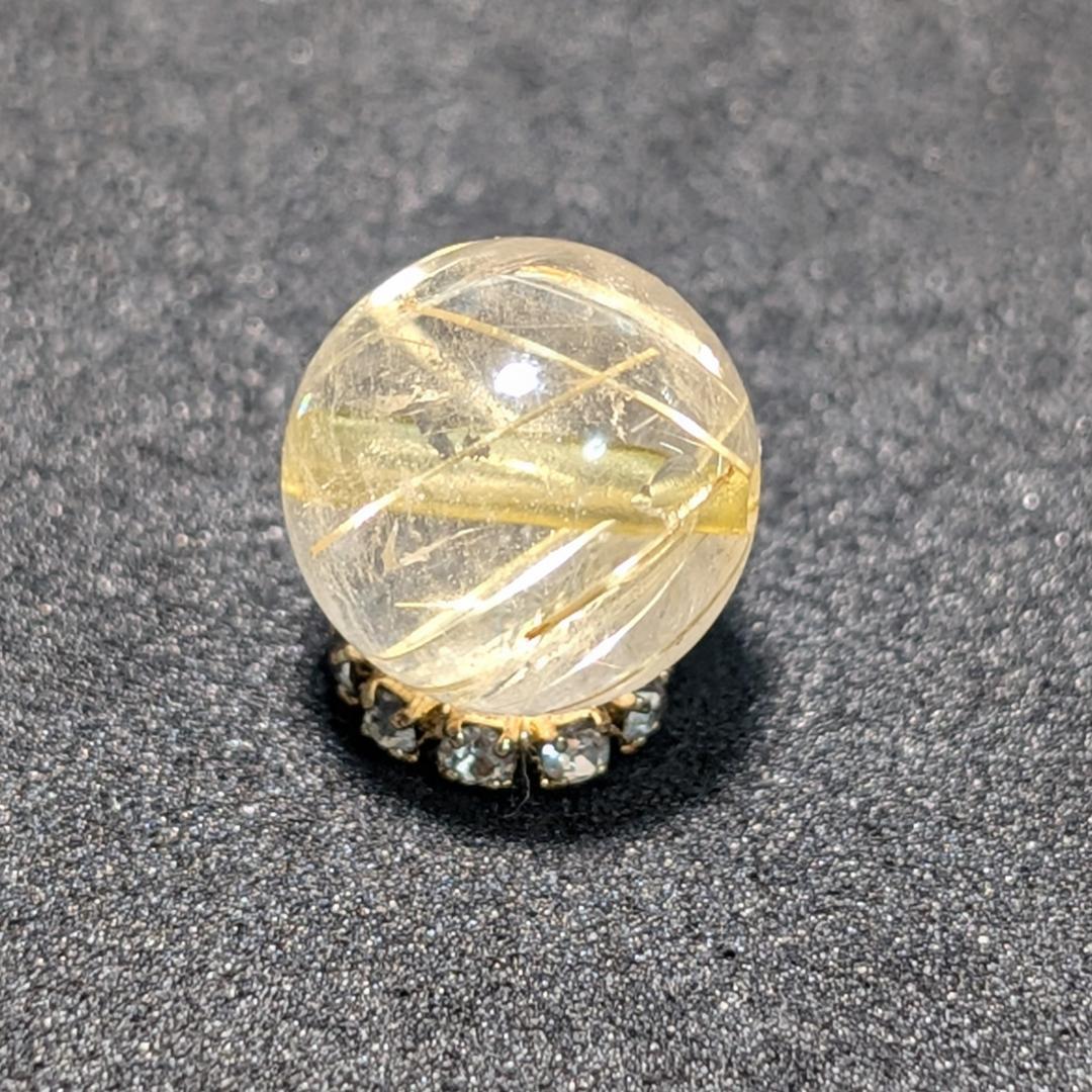 一点物【針の入り方が美しい】タイチンルチル 10ミリ 粒売り 貫通穴あり