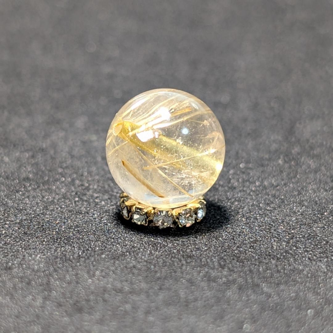 一点物【針の入り方が美しい】タイチンルチル 10ミリ 粒売り 貫通穴あり