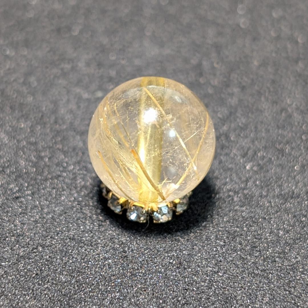 一点物【針の入り方が美しい】タイチンルチル 10ミリ 粒売り 貫通穴あり