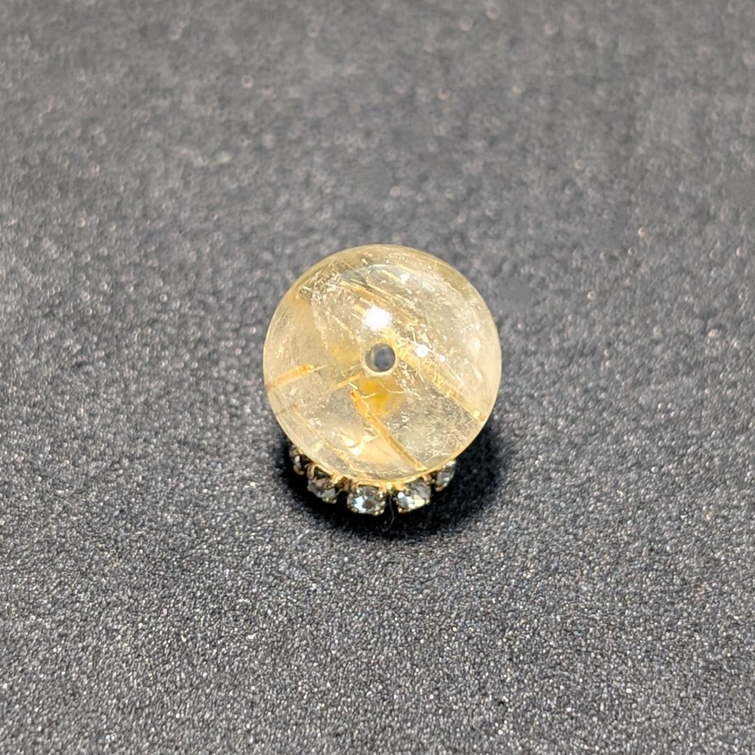 一点物【針の入り方が美しい】タイチンルチル 10ミリ 粒売り 貫通穴あり