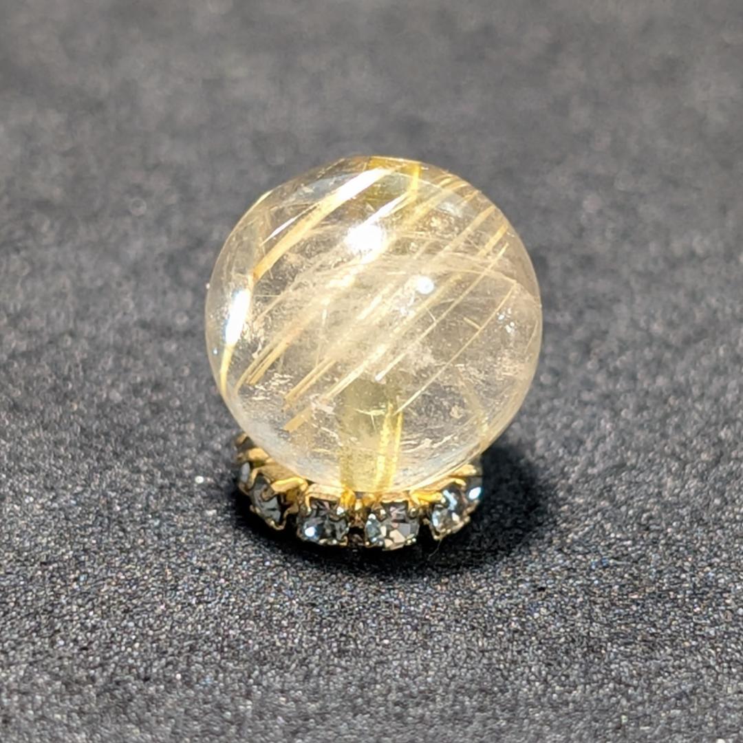 一点物【針の入り方が美しい】タイチンルチル 10ミリ 粒売り 貫通穴あり