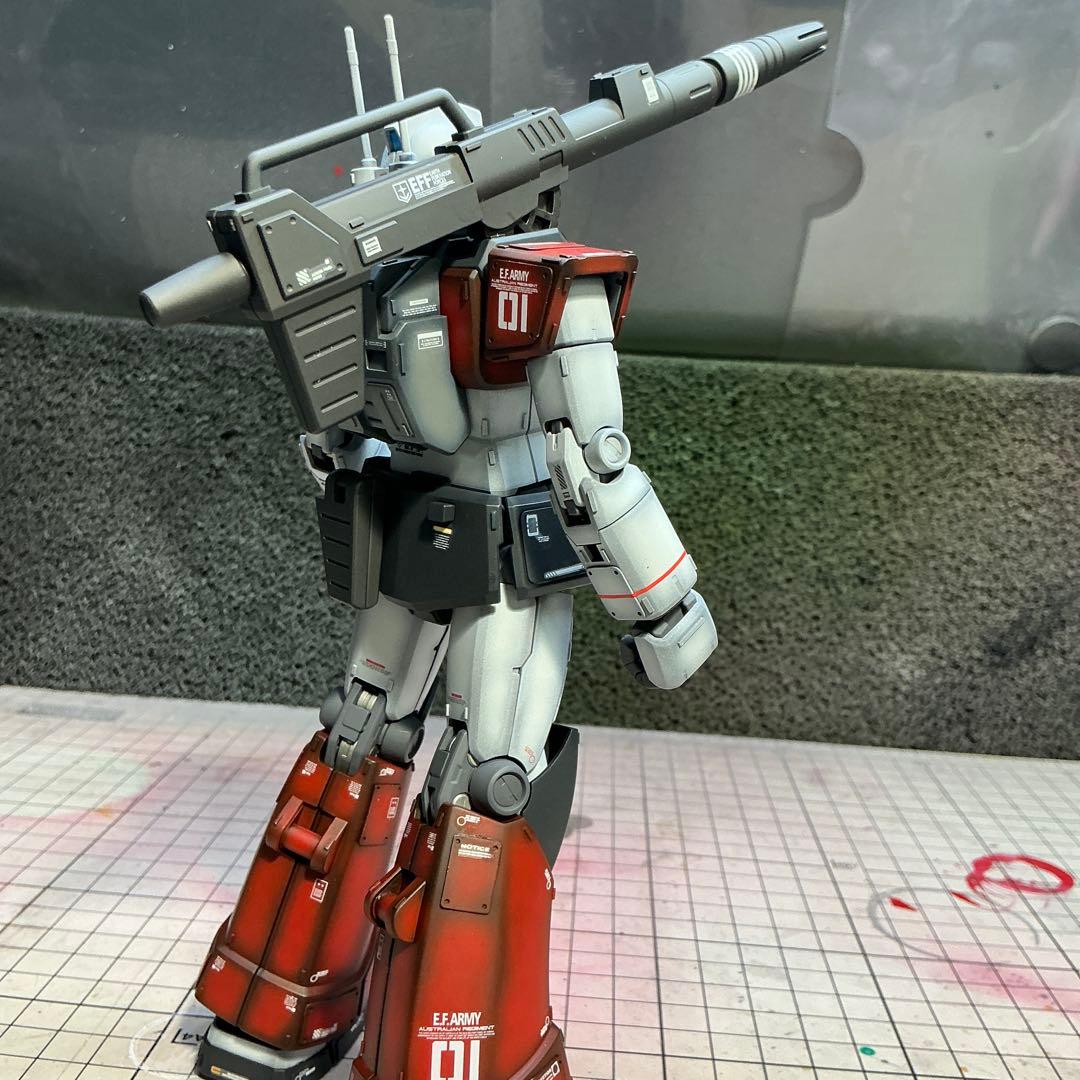 ガンプラ完成品 MG ジムキャノン 全塗装微改造 - メルカリ