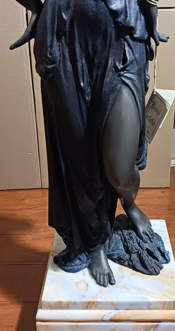 A.de.Luca 手彫り女神像 ブロンズ彫刻 大理石台座 アンティーク - メルカリ