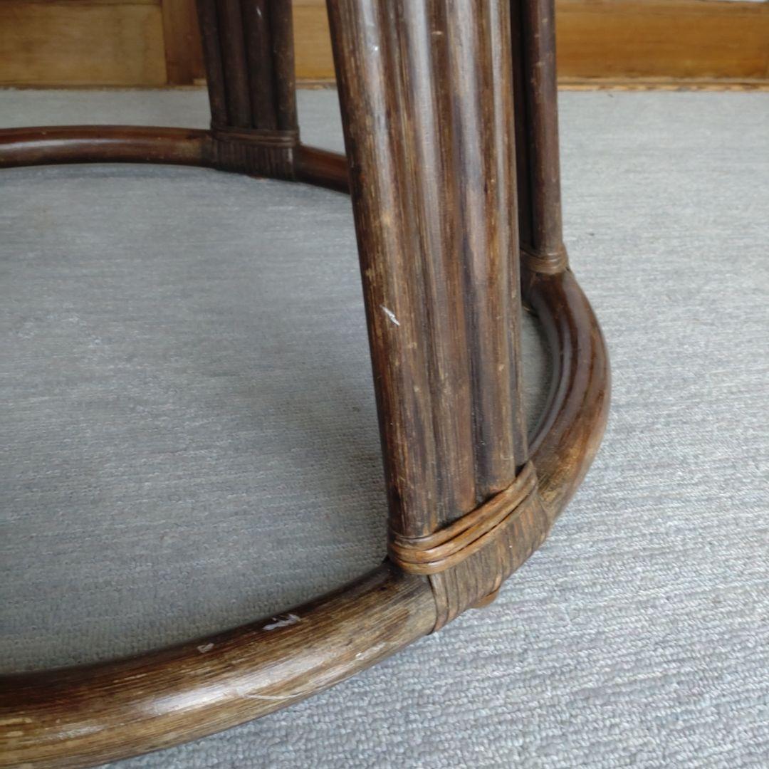 ラタンテーブル　ガーデンテーブル　机 ガラステーブル