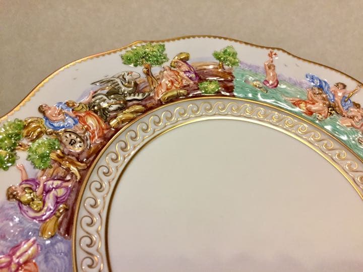 【未使用】ジノリ  最高峰カポディモンテカラー プレート 23.5cm  1枚