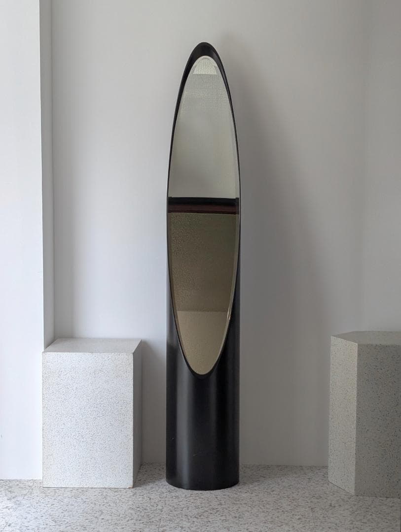 ビンテージ リップスティックミラー ブラック 姿見 スタンド 鏡 モダン 名作