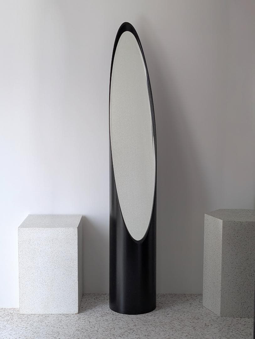 ビンテージ リップスティックミラー ブラック 姿見 スタンド 鏡 モダン 名作