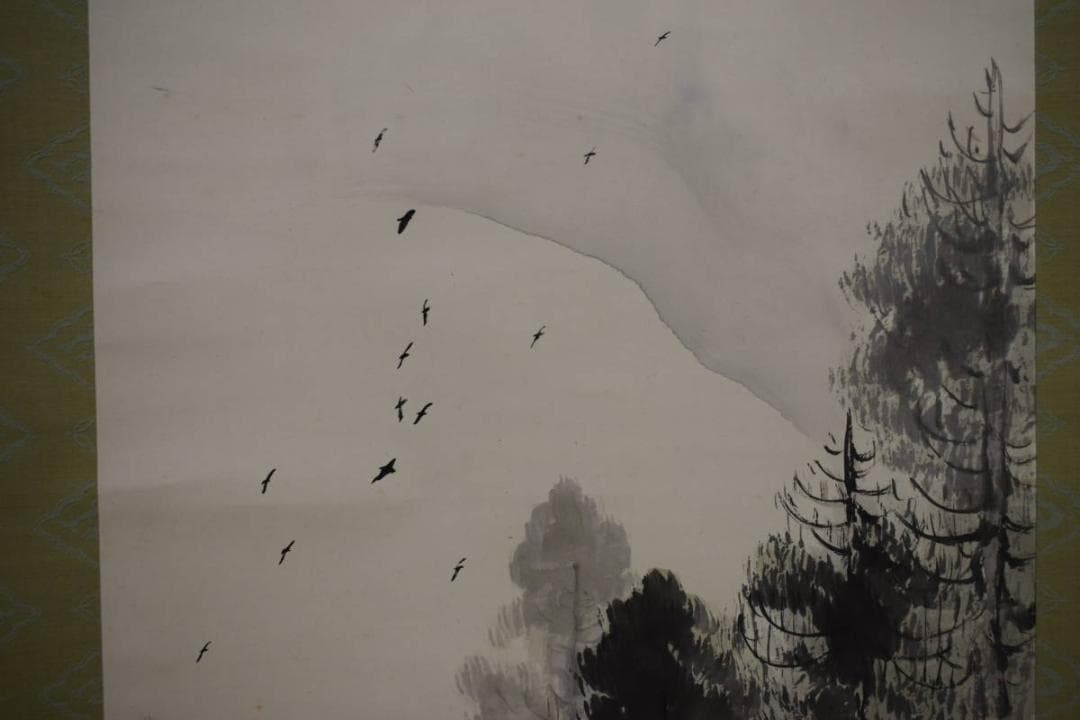 真作/田中頼璋/山水鳥居図/布袋屋掛軸HH-359 - メルカリ