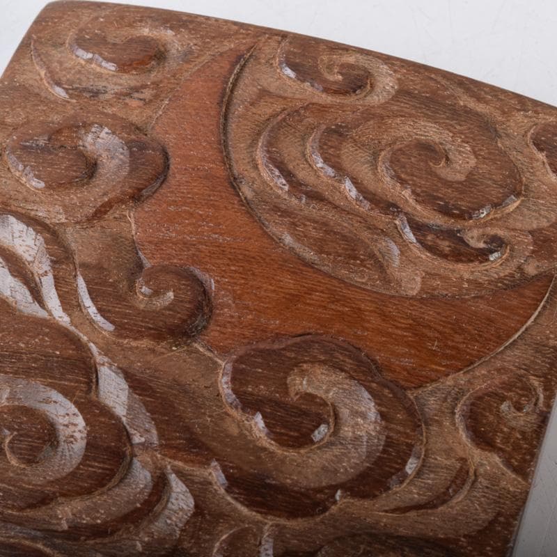 くりのぼう　川本光春作　雲月彫　内金溜香合　建仁寺竹田益州書付　V7217