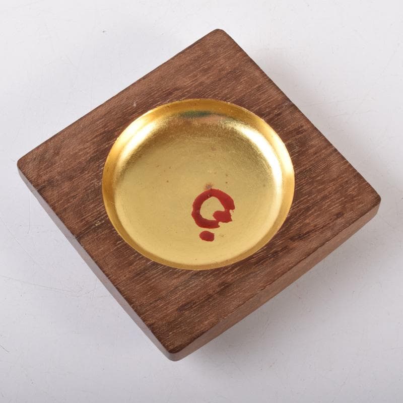 くりのぼう　川本光春作　雲月彫　内金溜香合　建仁寺竹田益州書付　V7217