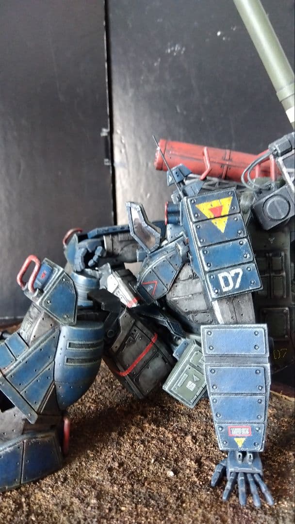 旧キットタカラ1/48ダグラム改造完成品 朽ちダグラムポーズ可能 ジオラマ付き