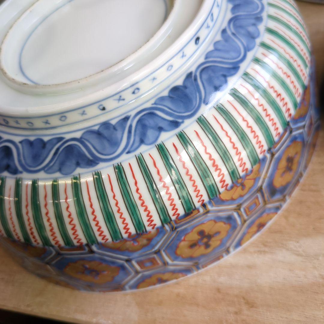 骨董 古伊万里 鉢 大中小 恵比寿 美品 盛り鉢 器 染錦 3つ