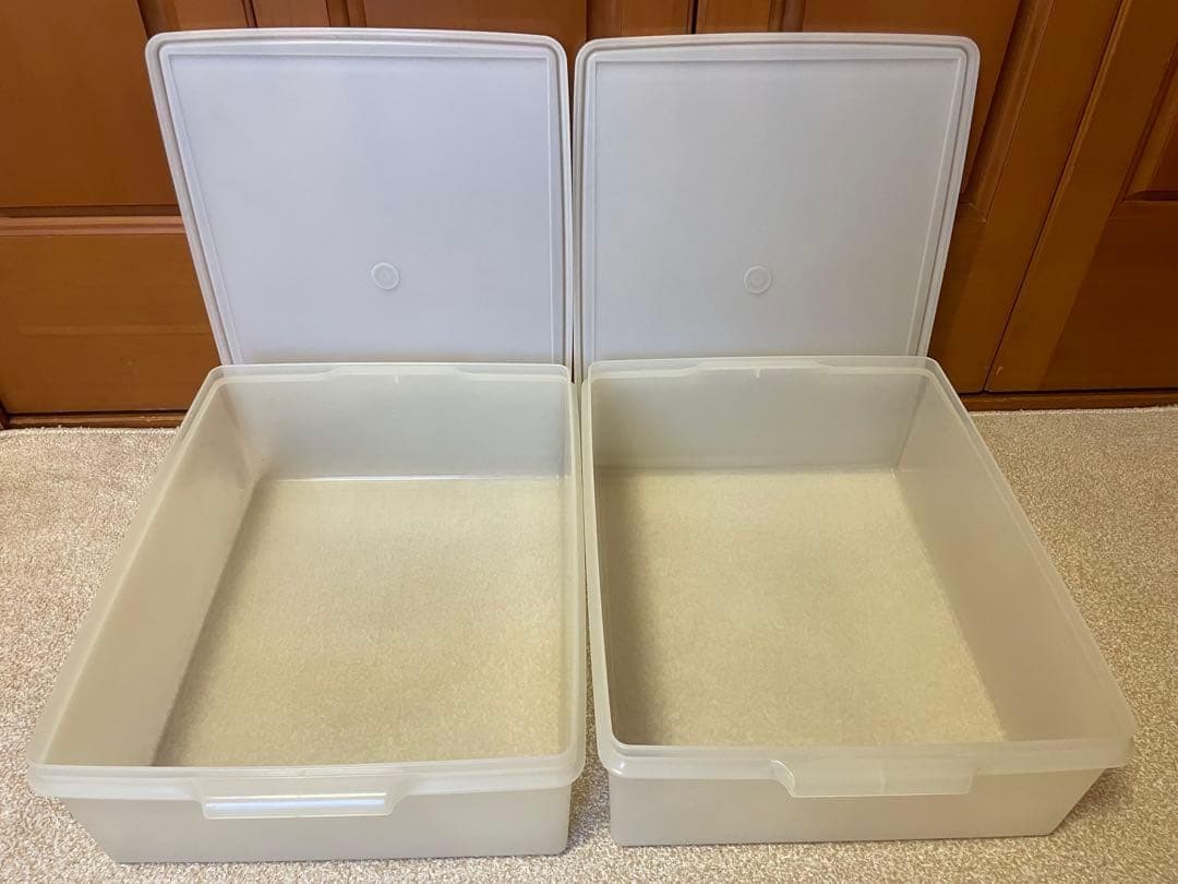 タッパーウェア スーパーケース クリア 2個 大型収納容器 衣類 密閉 保管透明