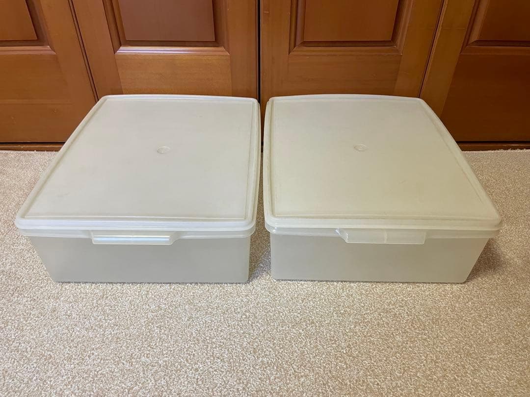 タッパーウェア スーパーケース クリア 2個 大型収納容器 衣類 密閉 保管透明